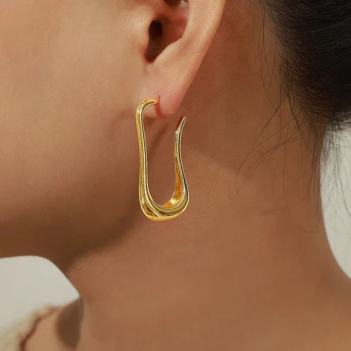 Fashion Simple Copper Irregular Design Earrings For Women